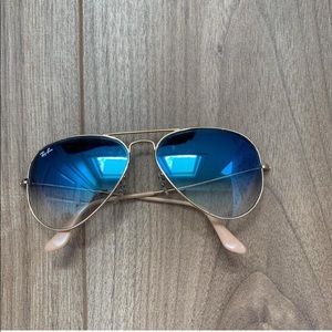 Blue tinted aviator ray-bans